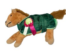 Richard Lang & Son Show Brown Horse Pony Blanket Rosette Plush Soft Toy Gift