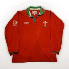 Vintage Wales Rugby Shirt 1992-93 Medium Cotton Traders Home Red