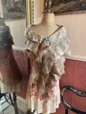 Felted wool scarf /stole from Brighton Artists silk/wool, Beige. Excellent (new)