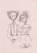 Tim Burton Sweeney Todd & Mrs Lovett original concept drawing very rare