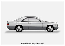 POSTER - MERCEDES E320 COUPE - (A4 A3 A2 sizes) Art Print Car W124 E-Class