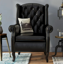 Leather wing chair high - wing, back