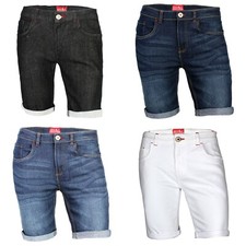 Mens Denim Shorts Stretch Slim