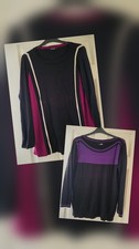 2 x Size 18 Black Purple Jumpers Tunic Top womens Wallis Evans Jumper Bundle