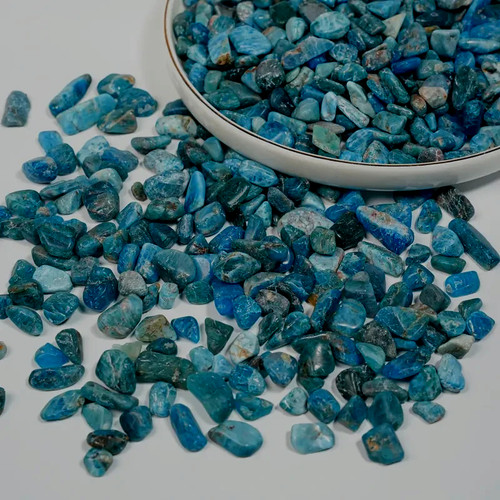 Blue apatite crystal chips - blue,