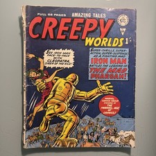 Alan Class Creepy Worlds # 68 Iron Man Gold Armour Scarce 1960s UK Reprint
