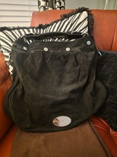 Mulberry Mitzy Hobo In Black Sparkle Suede With Patent Handle