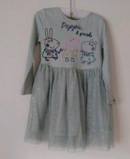 Girls Long Sleeve Dress Teal Net Skirt  Peppa Pig Age 3-4 years George 