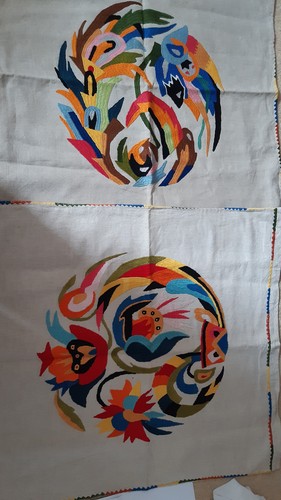 Two vintage hand embroidered - two,