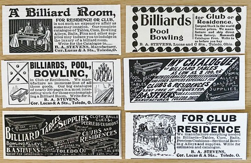 Stevens billiard pool - b.a.stevens,