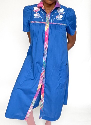 Vintage 1980s house coat dress - vintage,