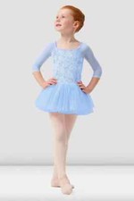 Mirella by Bloch Girls 3/4 Sleeve Leotard Tutu Dress Blue Size Age 4 to 6 years