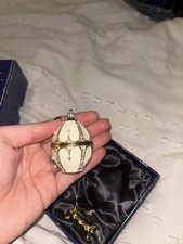 Atlas Edition Faberge Enamel Eggs with Stands x 2  And Necklace