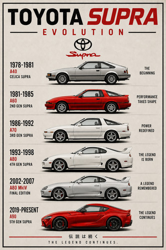 Toyota supra evolution poster - supra,