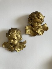 Vintage Chalkware Gilt Cherub
