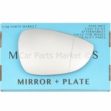 For Ford Fiesta 08-17 Right side Aspheric wing door mirror glass with plate
