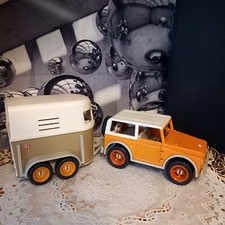 Vintage Schleich Jeep with Trailer and Horse 