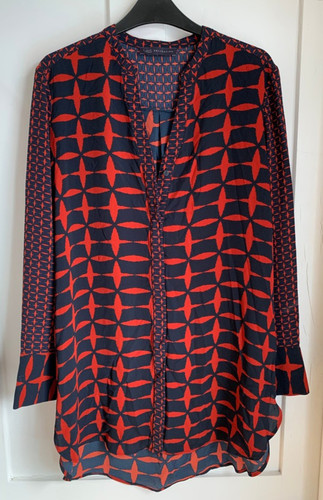 Red navy tunic style - style, top
