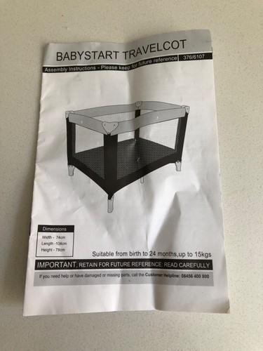 Argos babystart travel cot - argos,