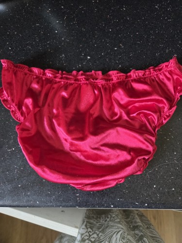 Red satin sissy panties size - red,