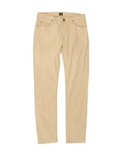LEE Mens Rider Slim Casual Trousers W34 L36 Beige Cotton AE09