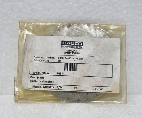 Bauer suction valve plate - bauer,