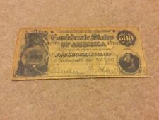 Feb 17th 1864 $500 Dollars Confederate States of America REPRODUCTION Copy