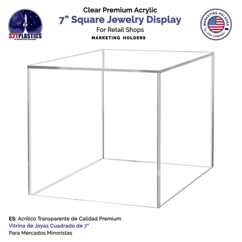 Acrylic cube riser display - acrylic, 7"