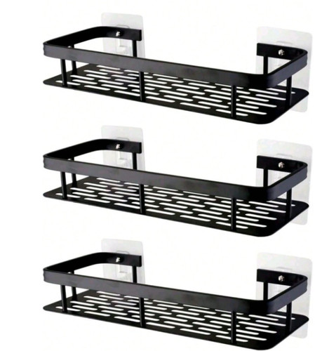 2pcs black shower caddy shelf - black,