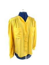 Vintage Yellow Silky Blouse