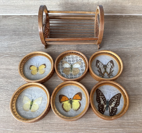 Vintage bamboo butterfly - vintage,