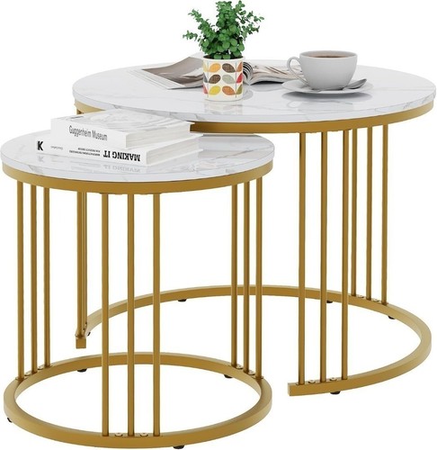 Round nesting tables gold and - round,