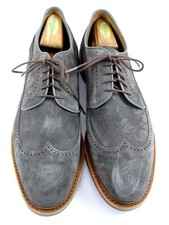 NEW Allen Edmonds "WINSTONMOK" Suede Wingtip Derby Dress Shoes 11.5 D Grey(662N)