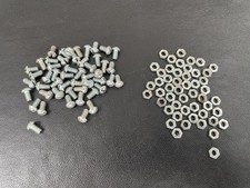 100x Meccano Silver Round  Head Bolts And Hex Nuts (50 Of Each)
