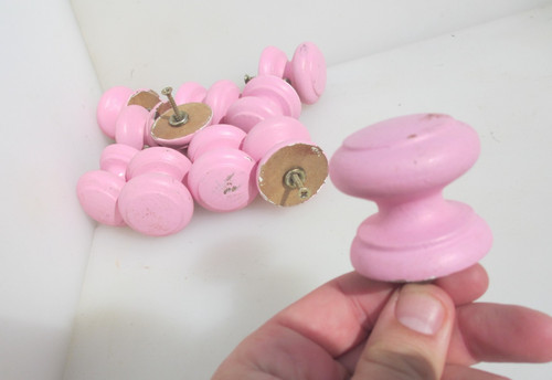 Retro wooden dresser knobs - wooden,