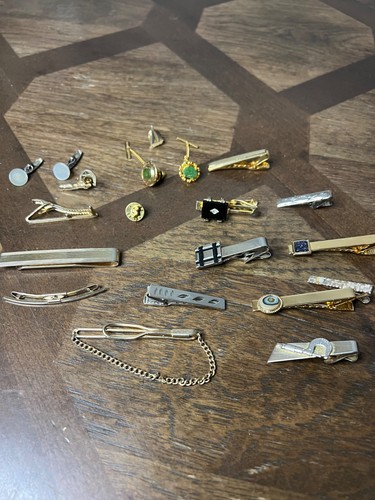 Vintage lot tie clips - of,