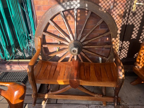Vintage teak wagon wheel - teak,