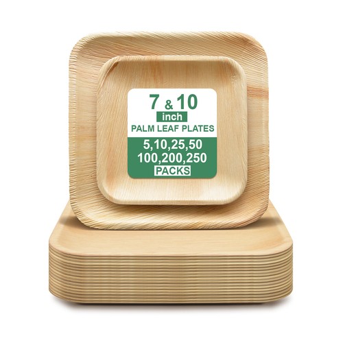 Palm leaf plates bamboo - palm,