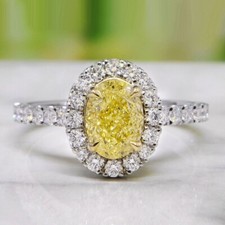 3Ct Oval Cut Canary Yellow