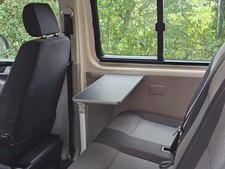 Volkswagen Kombi Crew Cab VW T5 T6 T6.1 Table & Rail Set - Black Hex Silver Trim