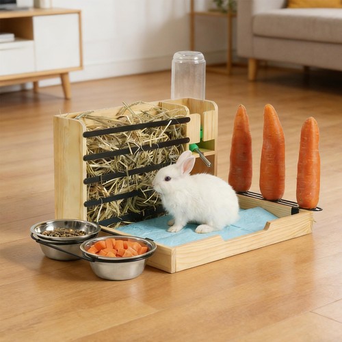 Rabbit hay feeder - rabbit, with