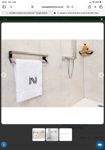 Invisible creations towel rail - invisible,