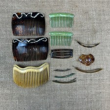JOB LOT 12 X ART DECO VINTAGE HAIR ACCESSORIES CLIPS SLIDES COMBS