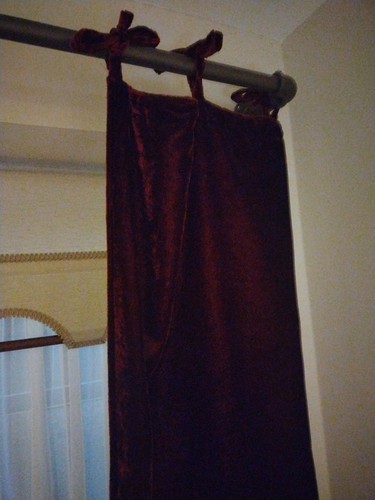 Narrow plum velvet panels - velvet,