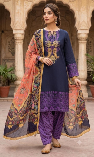 Women lawn embroidered - lawn,