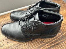 Rockport Chukka Mens black hydro-shield waterproof leather boots EU 44.5 UK 10