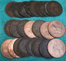 25 BULK PENNIES OLD ENGLISH COINS DATE RANGE 1860-1967