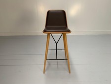 7 Fredericia "Spine" Bar Stools - In Brown Leather & Oak