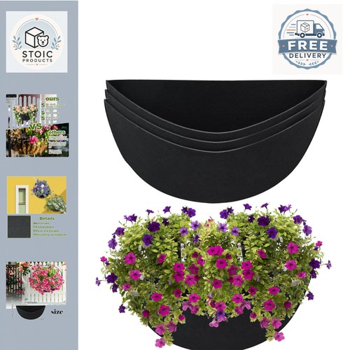 Breathable black felt planter - black,
