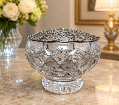 Vintage cut glass pedestal - cut,